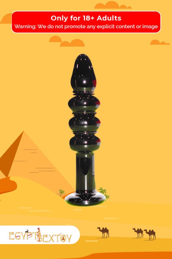 Black Beaded Glass Dildo Sex Toy GD-005